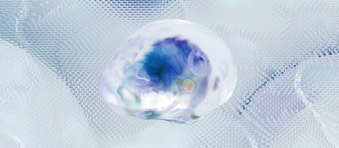 3D rendered abstract brain concept with neural network.