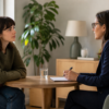 Consultation de soutien entre une patiente adulte et une professionnelle de santé
